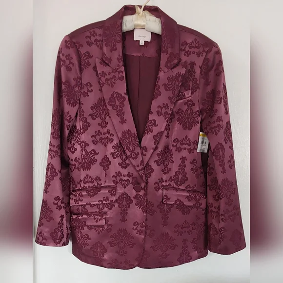 NWT...CINQ @ SEPT FAYE FLORAL BAROQUE SATIN JACQUARD 2 PIECE SUIT 8 - Picture 3 of 13